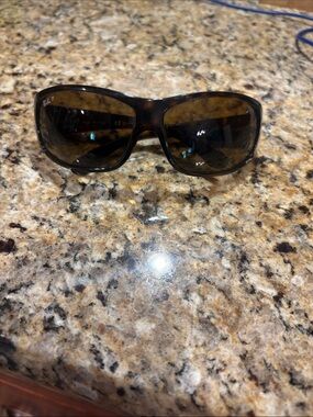 Ray-Ban Brown Tortoise Wrap Sunglasses with Dark Brown Lenses